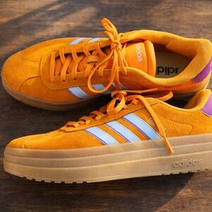 Adidas VL Court Platform Sneakers – Orange Suede | Women’s Size 9